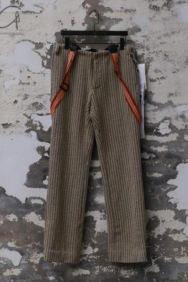 GEOFFREY B. SMALL Handmade Straight-leg Pants with Back Waist Drawstring Suspenders GBS-EV8P04-SXZMCHN Orange Suspenders EV8P03